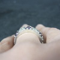 Sterling Silver Amethyst Band Ring Size 4.5