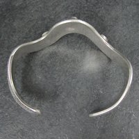 Wavy Textured Peridot Cuff Bracelet Vintage Sterling Silver 6.5 Inches