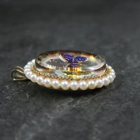Vintage Foil Butterfly Pendant