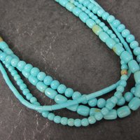 4 Strand Turquoise Necklace Southwestern Sterling Silver
