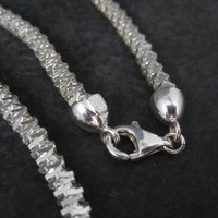 Italian Sterling Silver Diamond Cut Chain Necklace 5mm wide, 28 Inches long