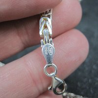 4mm Italian Flat Byzantine Chain Necklace 24 Inches Sterling Silver