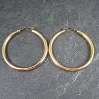Estate 14K Gold Latchback Hoop Earrings
