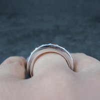 Sterling Silver Orange Garnet Band Ring Size 7