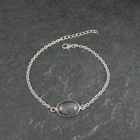 Purple Labradorite Bracelet Sterling Silver