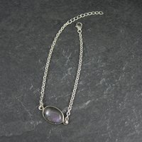 Purple Labradorite Bracelet Sterling Silver