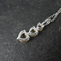 Citrine Heart Pendant Sterling Silver Estate Jewelry