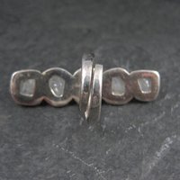 Long Rough Moonstone Ring 925 Sterling Silver Adjustable Size 8