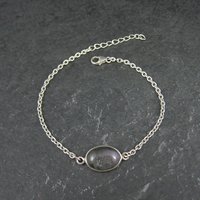 Purple Labradorite Bracelet Sterling Silver