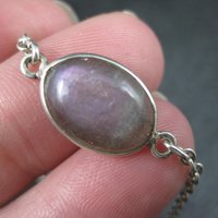 Purple Labradorite Bracelet Sterling Silver