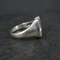 Vintage Sterling Silver Howlite Inlay Horseshoe Ring Size 8