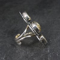 Large Estate Citrine Crescent Moon Ring Adjustable Size 8
