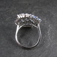1990s Tanzanite Purple Cz Cocktail Ring Sterling Silver Size 6