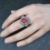 Watermelon Quartz Ring Size 9