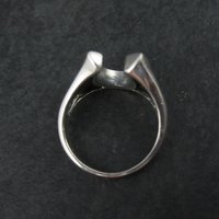 Vintage Sterling Silver Howlite Inlay Horseshoe Ring Size 8