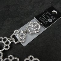 Silver Rhinestone Paw Print Jewelry Connectors