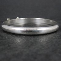 Simple Sterling Silver Hinged Bangle Bracelet 7"