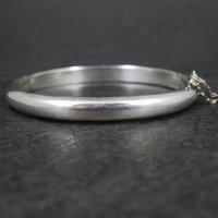 Simple Sterling Silver Hinged Bangle Bracelet 7"