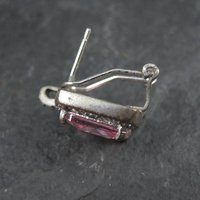 French Back Pink Cz Earrings Sterling Silver