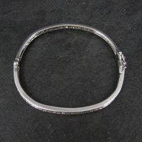 Estate Cubic Zirconia Bangle Bracelet 7.25"