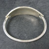Small Alpaca Silver Abalone Flower Bangle Bracelet 5"