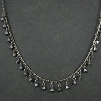 Vintage Bellagio Crystals Hematite Necklace 16"