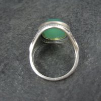 Vintage Sterling Silver Green Chalcedony Ring Size 7