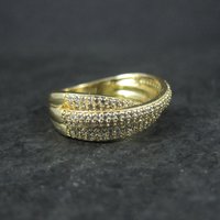 Vermeil Sterling Silver Crossover Ring Size 7.5