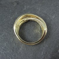 Vermeil Sterling Silver Crossover Ring Size 7.5