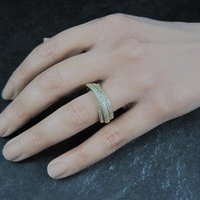 Vermeil Sterling Silver Crossover Ring Size 7.5