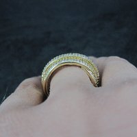 Vermeil Sterling Silver Crossover Ring Size 7.5