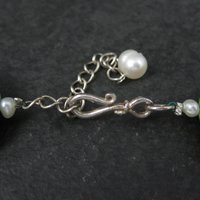 Cloud Mountain Green Turquoise and Pearl Necklace 17"