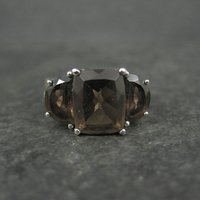 Sterling Silver Smoky Quartz Ring Size 7