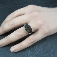 Sterling Silver Smoky Quartz Ring Size 7