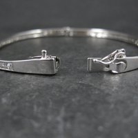 Estate Cubic Zirconia Bangle Bracelet 7.25"