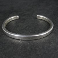 Simple Heavy Sterling Silver Cuff Bracelet 6" Southwestern Silver
