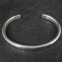 Simple Heavy Sterling Silver Cuff Bracelet 6" Southwestern Silver