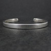 Simple Heavy Sterling Silver Cuff Bracelet 6" Southwestern Silver