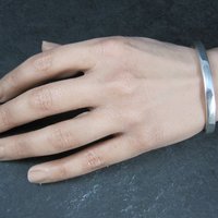 Simple Heavy Sterling Silver Cuff Bracelet 6" Southwestern Silver