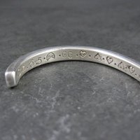 Simple Heavy Sterling Silver Cuff Bracelet 6" Southwestern Silver
