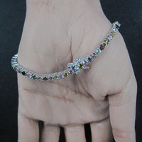 Sterling Silver Multi Colored Tourmaline Tennis Bracelet 7 Inches