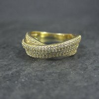 Vermeil Sterling Silver Crossover Ring Size 7.5