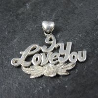 Vintage I Love You Pendant Sterling Silver