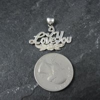 Vintage I Love You Pendant Sterling Silver