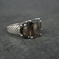 Sterling Silver Smoky Quartz Ring Size 7