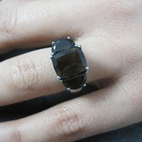 Sterling Silver Smoky Quartz Ring Size 7
