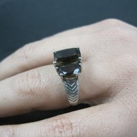Sterling Silver Smoky Quartz Ring Size 7