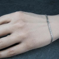 Dainty Sterling Chain Bracelet Italian Silver 7 Inches