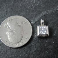 Small Sterling Cz Solitaire Pendant
