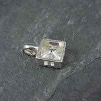 Small Sterling Cz Solitaire Pendant